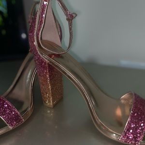 Pink glitter heels.